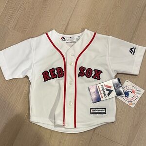 Majestic Kids Red Sox White Jersey NWT 18M